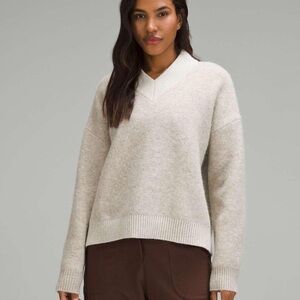 Lululemon Alpaca Wool-Blend V-Neck Sweater
Heathered White Opal L NWT